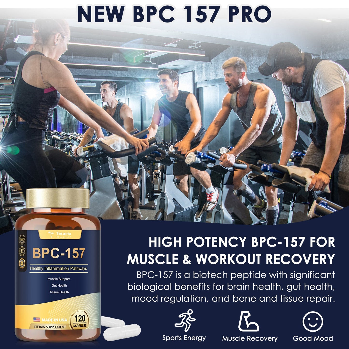 BPC-157 Capsules, New High BPC-157 Supplement for Muscle & Workout 120 count