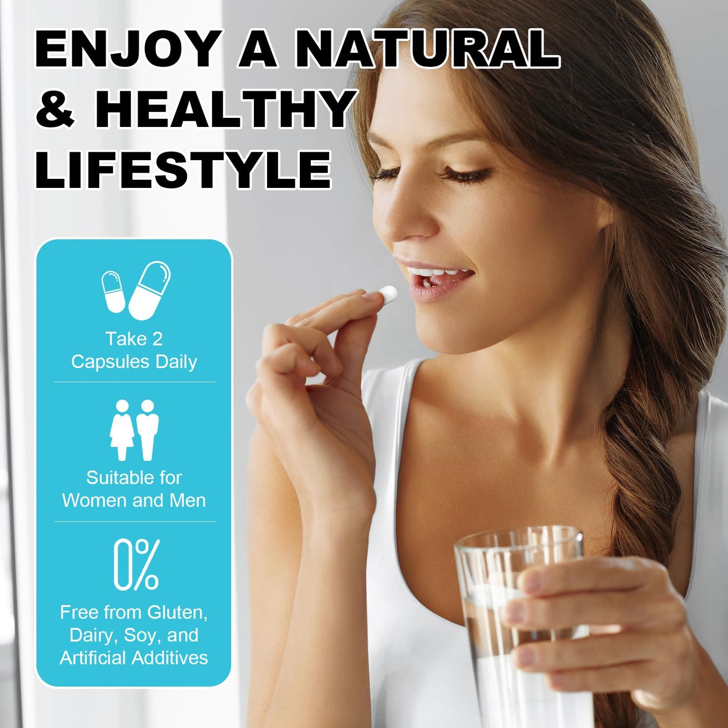 4-in-1 Gut Health Supplement with Probiotics, Prebiotics, Postbiotics & Digestive Enzymes for Women & Men, 60 Billion CFU Probiotics for Gut and Digestion, Strong Immunity, Skin (120 Capsules)