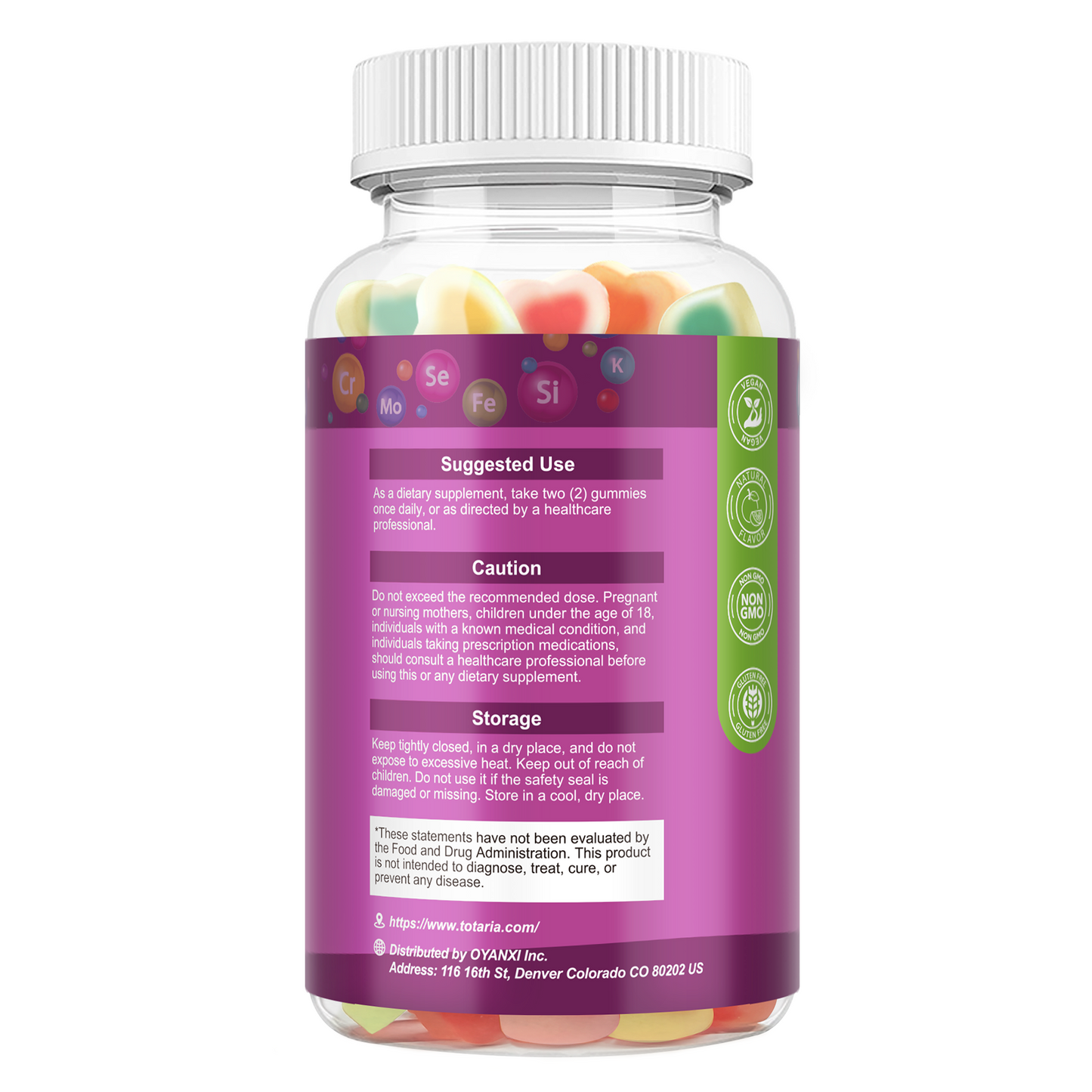 Sugar Free Multivitamin Gummies for Women 14+ w/Iron, Inositol, Folate, Biotin, Womens Daily Multivitamin Gummy w/Vitamin A, D, C, B, Support Hair, Skin, Energy, Immune