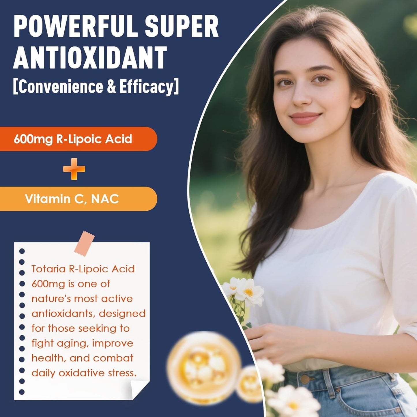 R Alpha Lipoic Acid 600mg - ALA Supplement Capsules for Neuropathy Support Supplement Antioxidant, Nerve Health, Liver Detox, Metabolism and Cell Energy, Anti-Aging, Non-GMO, Gluten Free, Vegan Safe