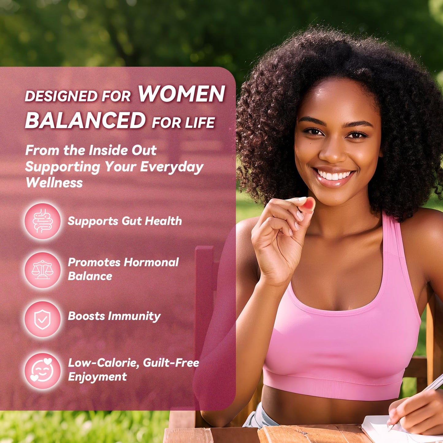 Premium Feminine Balance Gummies Sugar Free Multivitamin Gummies for Women PH Balance Vitality & Gut Health Support Pineapple Flavor 60 Count