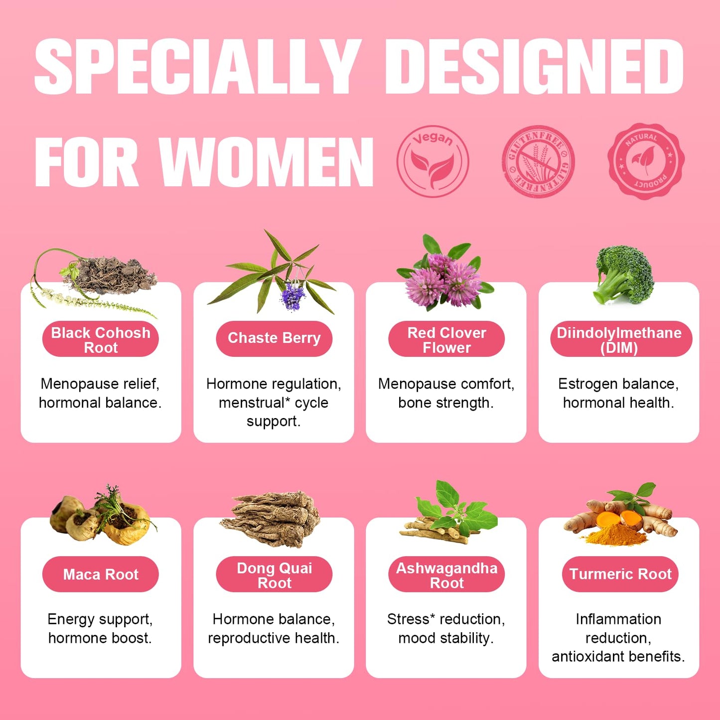 40-in-1 Menopause Supplements for Women, Multibenefit & Complete Black Cohosh for Hot Flashes, Night Sweats & Hormone Balance, w/ Probiotics, DIM, Vitex, Dong Quai, Red Clover and More, 120 Vegan Caps