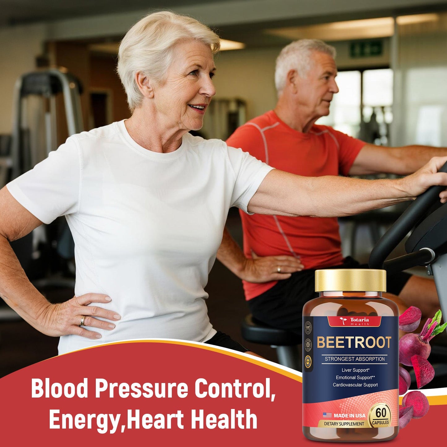 Organic Beet Root Capsules – 1300mg Beetroot Powder for Natural Energy & Endurance, Liver, Mood & Heart Support, Non-GMO, GMP Certified, High Absorption | 60 Vegan Capsules