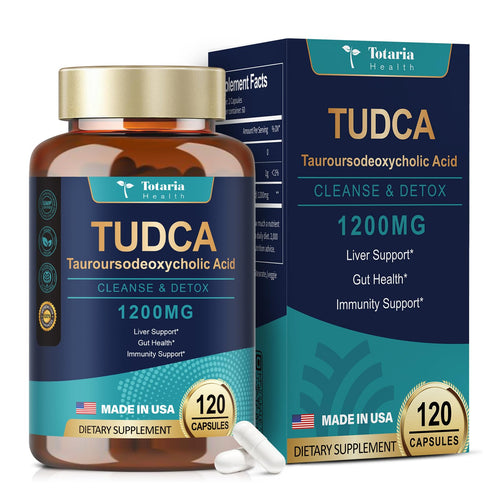TUDCA Supplement 1200mg (Tauroursodeoxycholic Acid), 120 Capsules, Ultra Strength TUDCA Bile Salts Liver Supplements, Pure Tudca for Liver and Gallbladder Cleanse & Detox, Repair, Gut Health