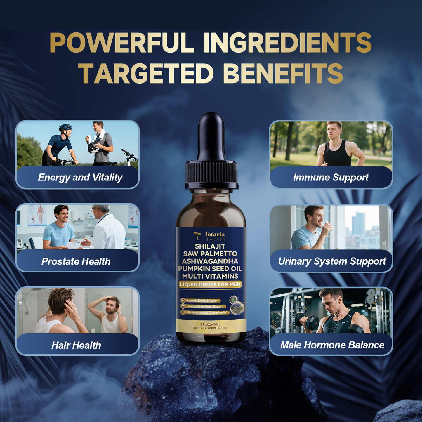 Shilajit Liquid Drops with Saw Palmetto .Ashwagandha .Pumpkin Seed Oil .Sea Moss,Multivitamin - Shilajit for Men - Support Prostate Health & Hair,Energy & lmmune Function - 2FL - Pineapple Flavor