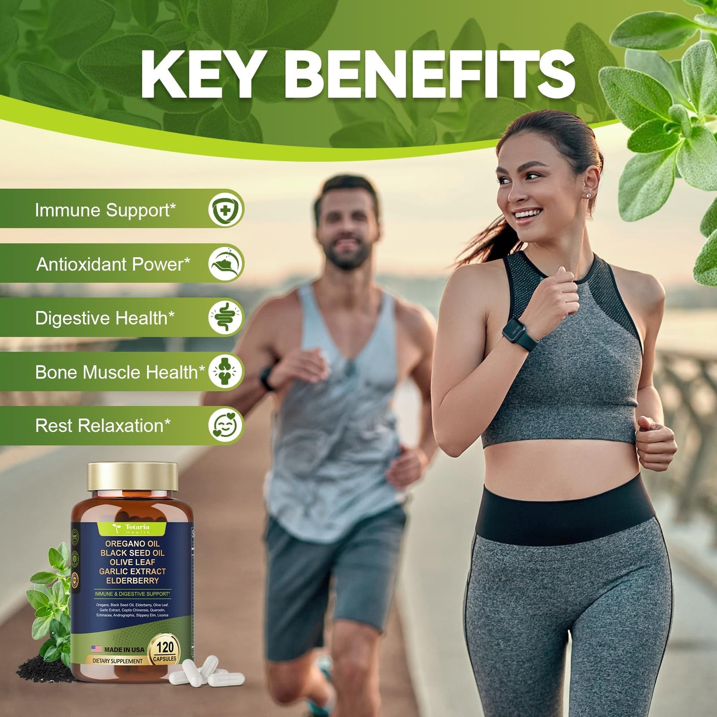 Oil of Oregano with Black Seed Oil Capsules High Absorption with Garlic,Olive Leaf,Quercetin,Black Pepper and More Supplement for Women and Men Immune Support Digestive Health 120 Counts