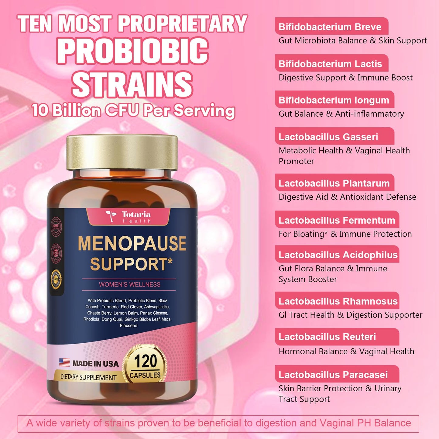 40-in-1 Menopause Supplements for Women, Multibenefit & Complete Black Cohosh for Hot Flashes, Night Sweats & Hormone Balance, w/ Probiotics, DIM, Vitex, Dong Quai, Red Clover and More, 120 Vegan Caps