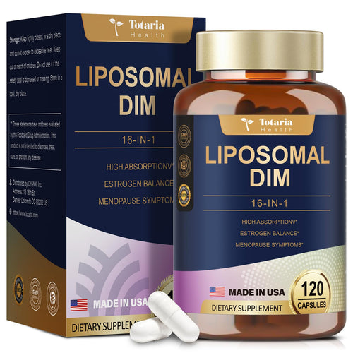DIM Supplement 400mg Extra Strength Liposomal DIM, Estrogen Blocker & Hormone Balance for Women and Men, Max Strength DIM Diindolylmethane for Metabolism Antioxidant Support (120 Capsules)