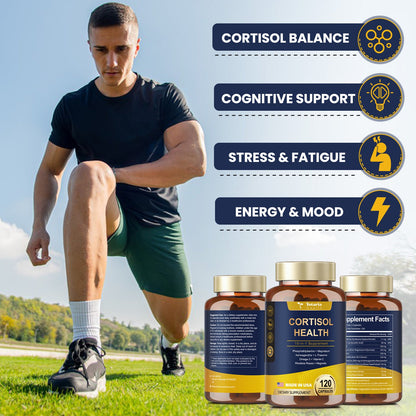 Cortisol Supplement with Ashwagandha,Magnesium,Rhodiola Rosea,L Theanine,Hormone Balance for Mood, Focus, Sleep Support 120 Vegan Capsules