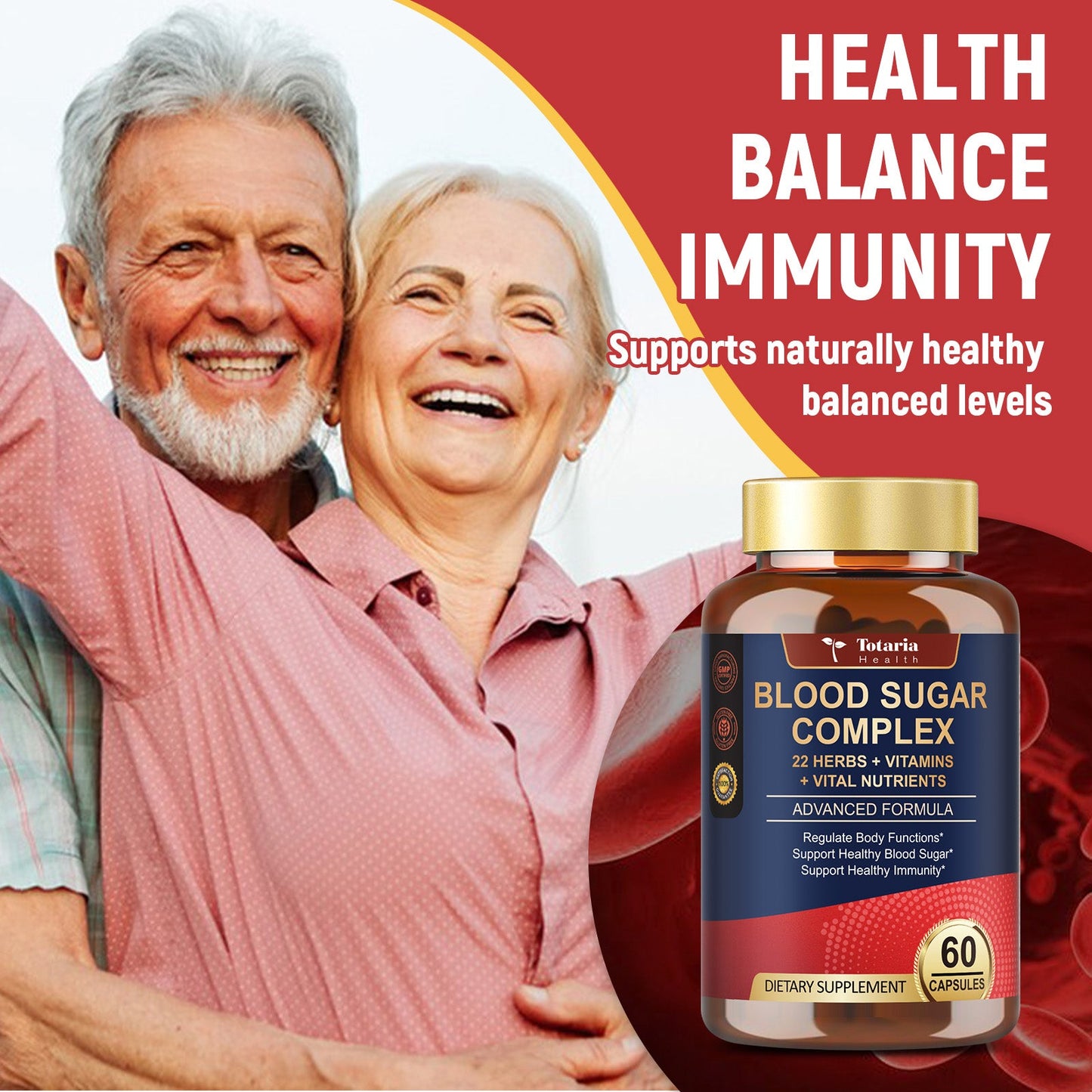 Blood Sugar Complex Capsules | 22 Herbs & Vitamins & Minerals | Supports Healthy Glucose Metabolism & Overall Wellness | Natural Supplement