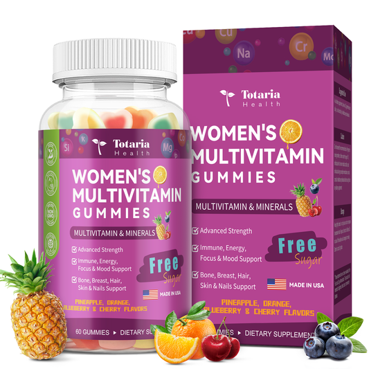 Sugar Free Multivitamin Gummies for Women 14+ w/Iron, Inositol, Folate, Biotin, Womens Daily Multivitamin Gummy w/Vitamin A, D, C, B, Support Hair, Skin, Energy, Immune