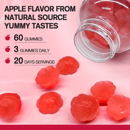 9-in-1 Probiotic Fiber Gummies for Adults & Teens 16G Fiber per Serving, Psyllium Fiber Supplement with 5 Billion CFU Bacillus Coagulans, Inulin, ACV for Digestive, Gut & Immune Wellness - 60 Gummies
