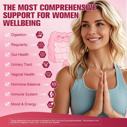 Probiotics for Women, 120 Billion Women Probiotic, Digestive Enzymes & Prebiotics, with Akkermansia, Cranberry, D-Mannose, for Gut, Vaginal, Urinary, Immune, PH Balance, 120 Vegan