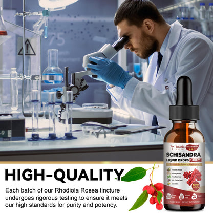 Schisandra Supplement 6-in-1 Schisandra Berry Drops with Rhodiola Rosea, Ashwagandha, Holy Basil, Milk Thistle, Dandelion Root Adaptogen for Mood Stress Liver Health 2Fl.Oz