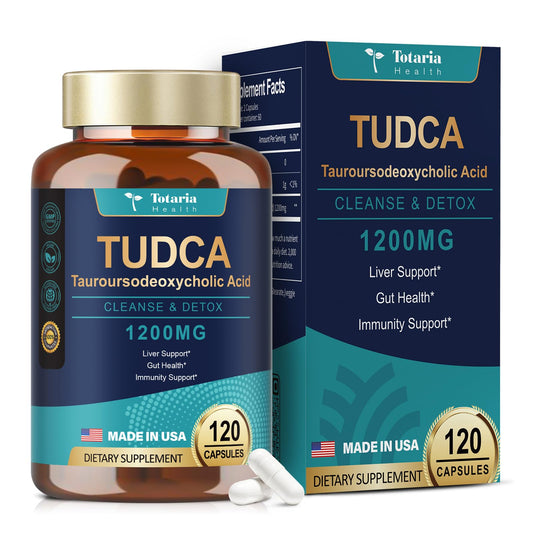 TUDCA Supplement 1200mg (Tauroursodeoxycholic Acid), 120 Capsules, Ultra Strength TUDCA Bile Salts Liver Supplements, Pure Tudca for Liver and Gallbladder Cleanse & Detox, Repair, Gut Health