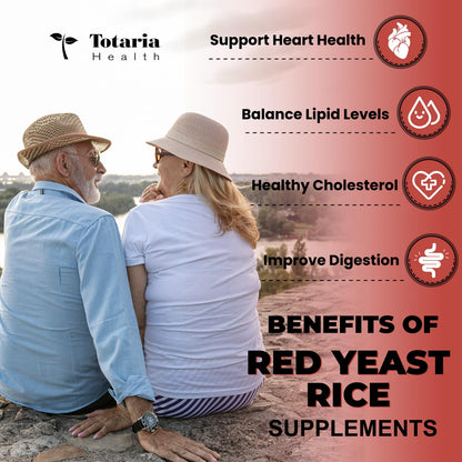 Red Yeast Rice with CoQ10 Supplement - Max Strength Red Yeast Rice 2,000 mg Capsules with CoQ10 100mg Plus Citrus Bergamot - Niacin-Free, Cholesterol & Energy Supplement 3rd-Party Tested Vegan Non-GMO