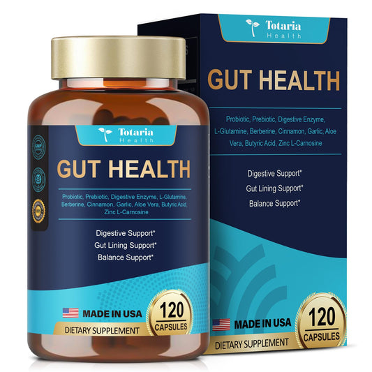 4-in-1 Gut Health Supplement with Probiotics, Prebiotics, Postbiotics & Digestive Enzymes for Women & Men, 60 Billion CFU Probiotics for Gut and Digestion, Strong Immunity, Skin (120 Capsules)