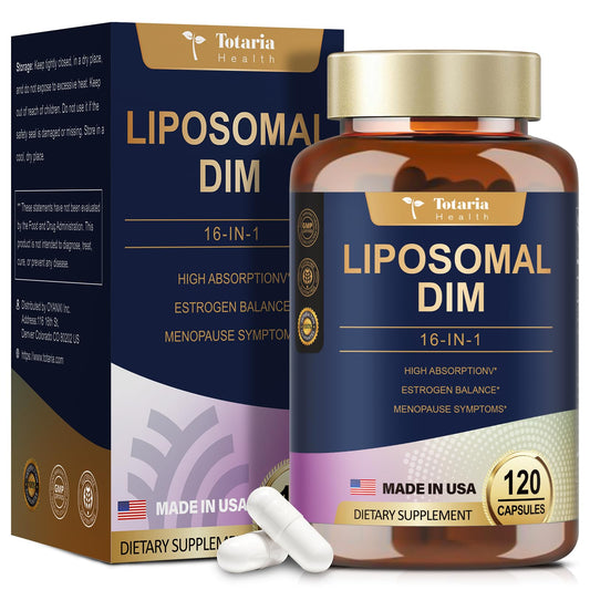DIM Supplement 400mg Extra Strength Liposomal DIM, Estrogen Blocker & Hormone Balance for Women and Men, Max Strength DIM Diindolylmethane for Metabolism Antioxidant Support (120 Capsules)