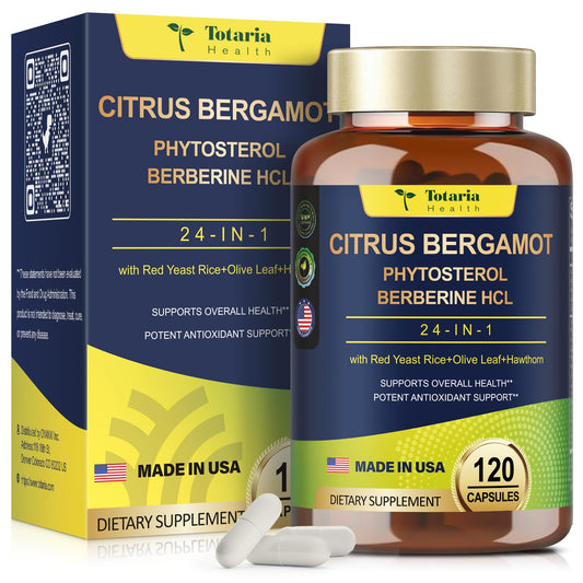 Organic Citrus Bergamot Capsules for Healthy Cholesterol - 1566mg Per Serving Bergamot Supplements 25:1 Extract from Italy Bergamot for Heart, Immune Support, Antioxidant, Anti-Aging, Vegan GMO-Free