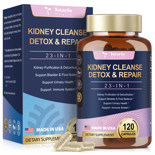 Kidney Cleanse Detox & Repair Capsules 120 Counts, 23 IN 1 Kidney Support Supplement Extra Strength with Chanca Piedra, Cranberry Supports Liver & Kidney Function Stone Breaker Dissolve Bladder Health