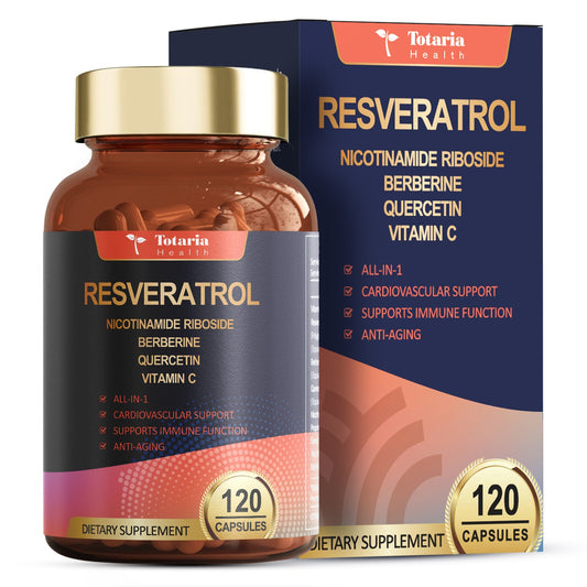 Resveratrol Supplement 8000mg Extra Strength with Berberine Quercetin Green Tea Extract Grape Seed Extract Polyphenol Antioxidant Supplement Antioxidant & Heart Health Support 120 Capsules